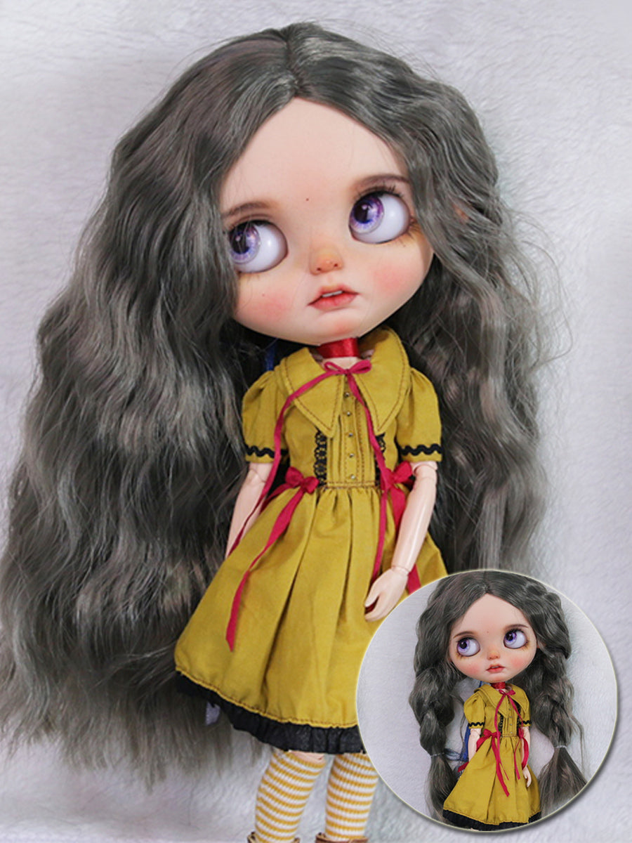 Handmade Blythe Wig, Beach Waves without Bangs