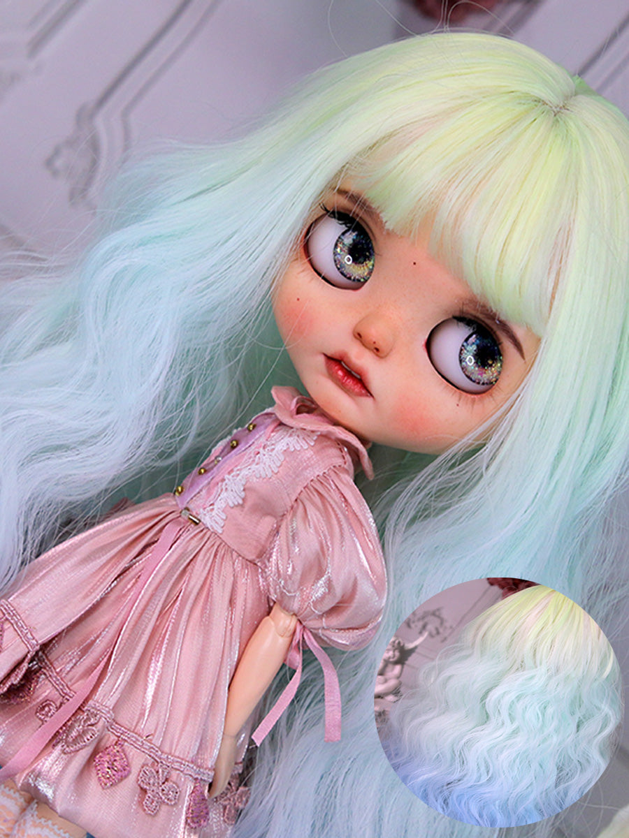 Handmade Blythe Wig, Waves with Straight Bangs