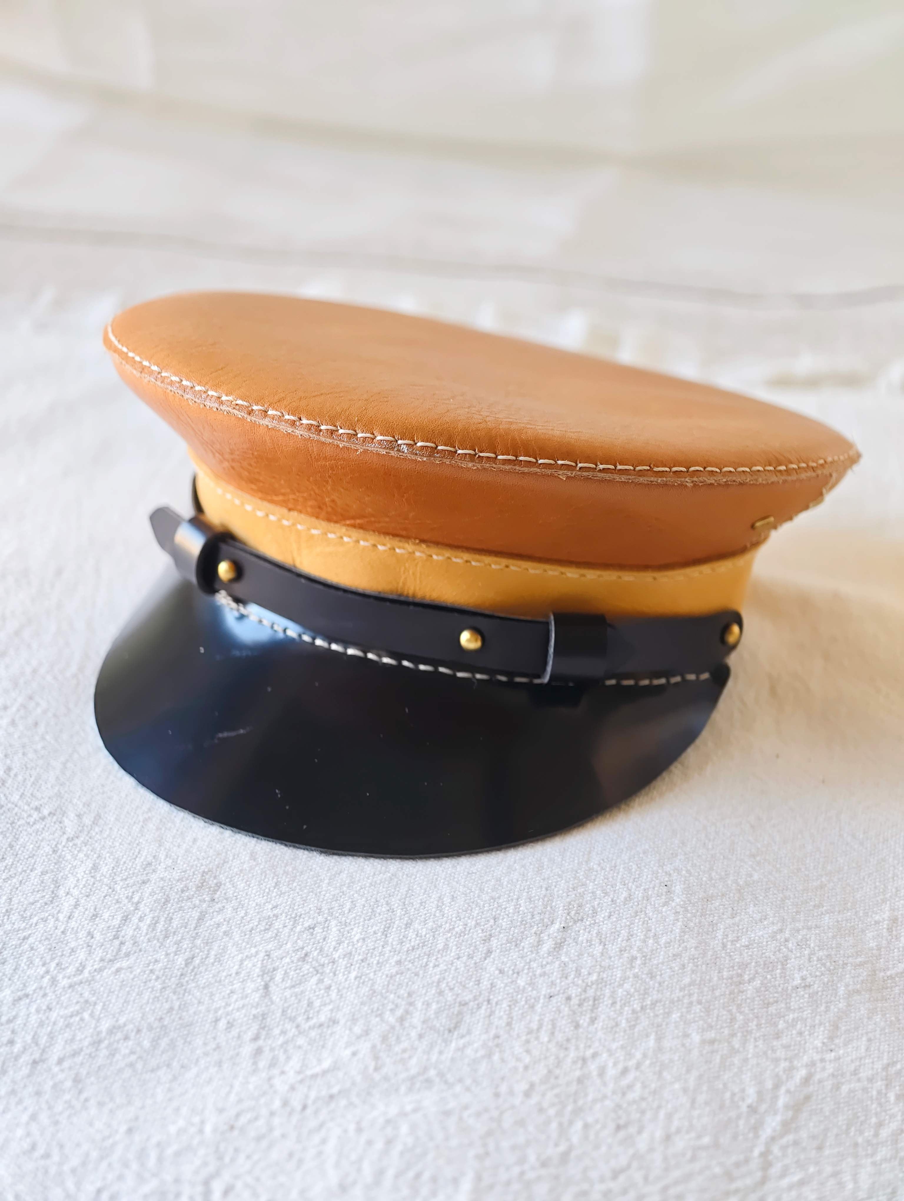 Handmade Blythe/BJD Hat, Leather Captain Hat