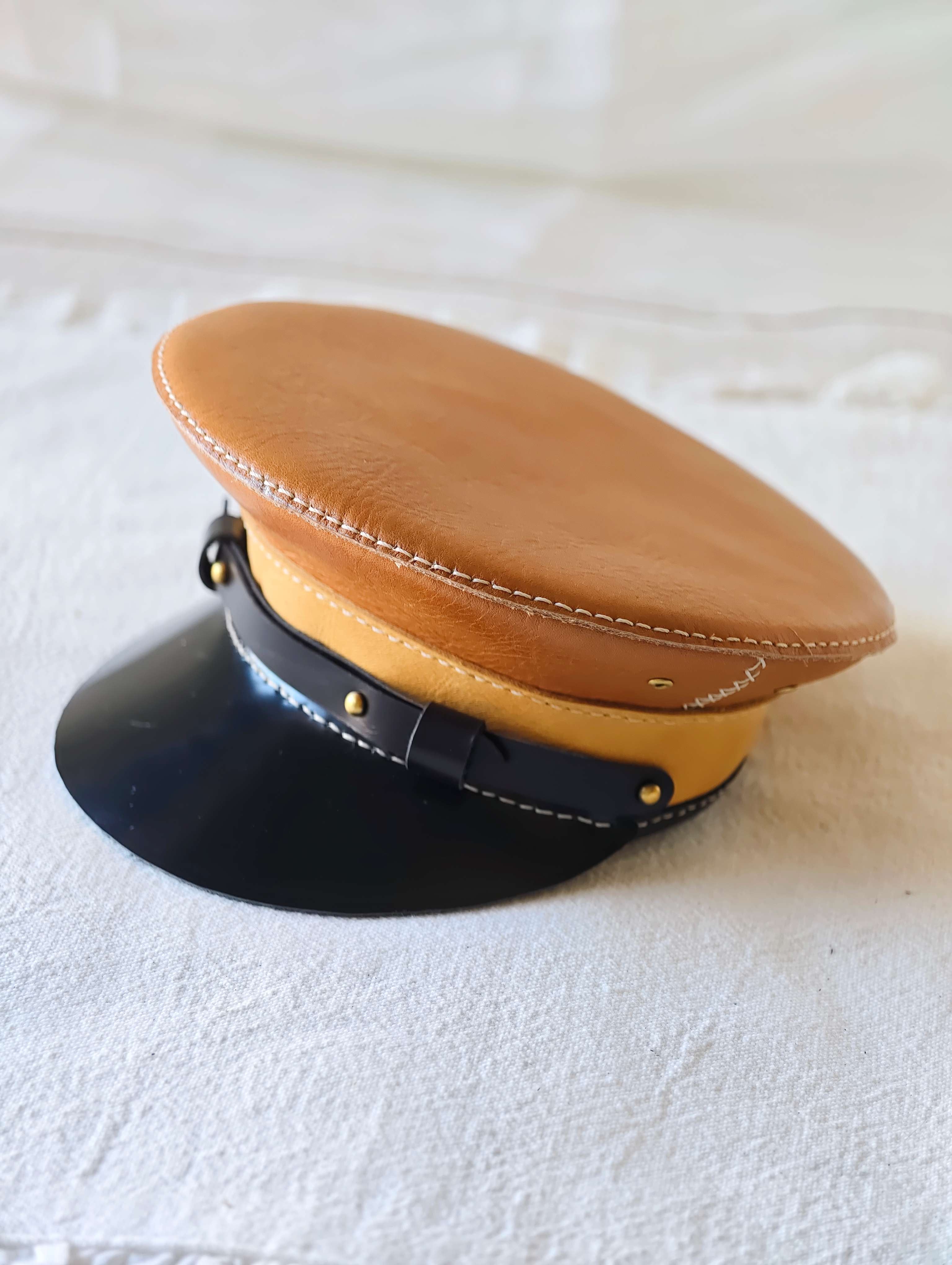 Handmade Blythe/BJD Hat, Leather Captain Hat