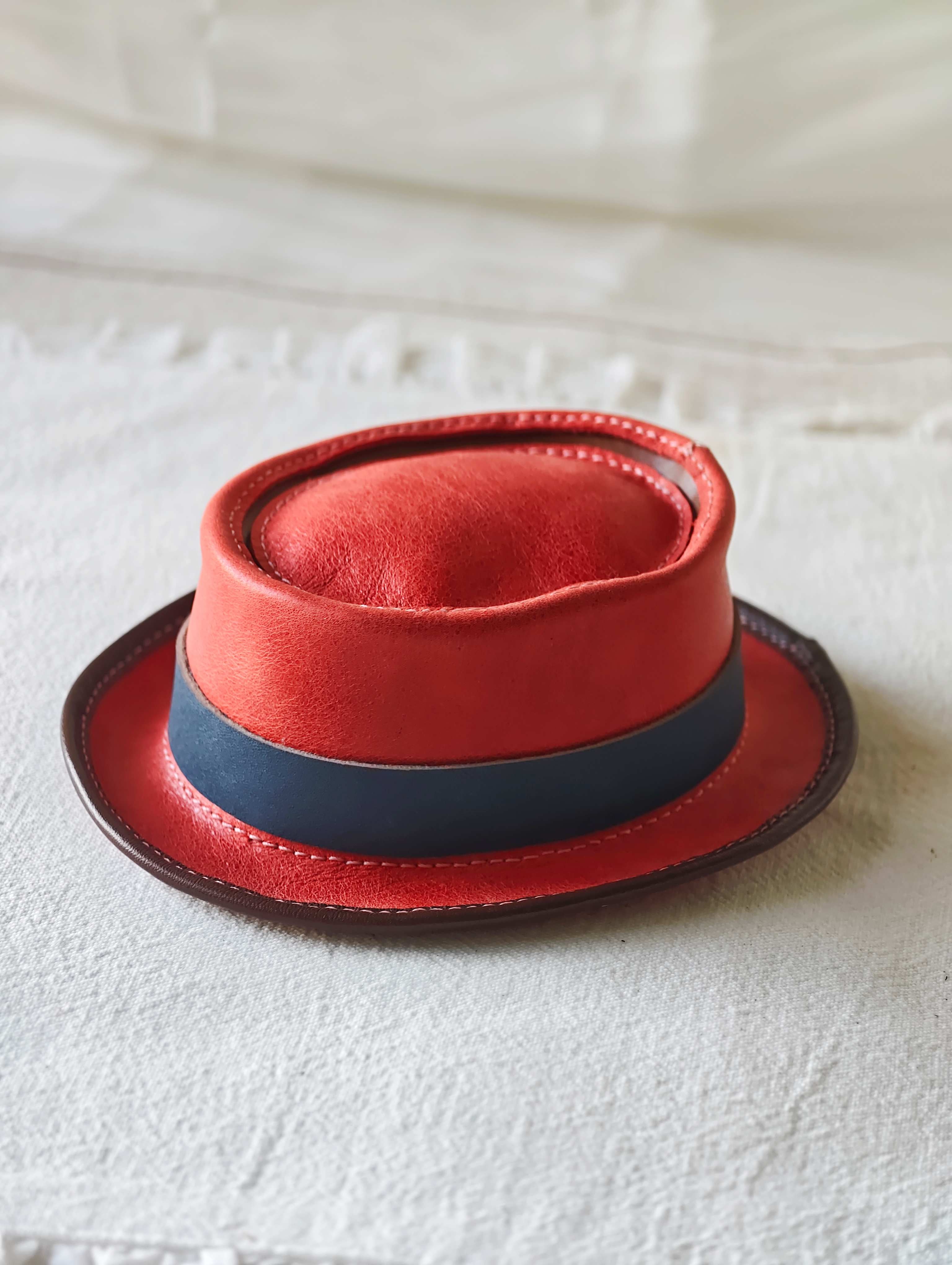 Handmade Blythe/BJD  Hat, Leather Pork Pie Hat