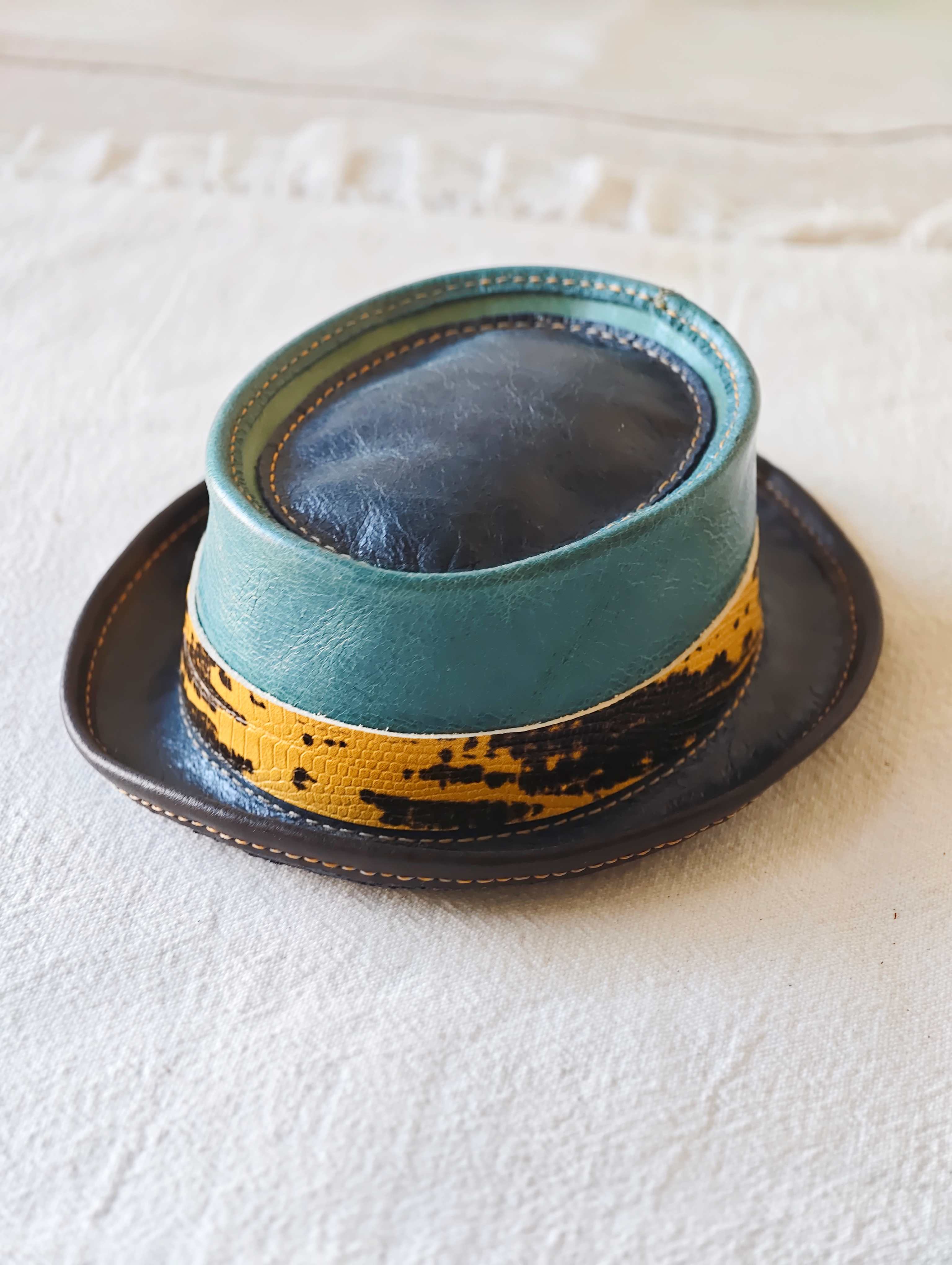 Handmade Blythe/BJD  Hat, Leather Pork Pie Hat