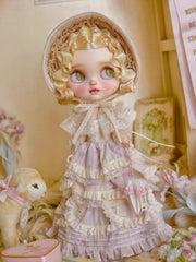 Vintage Lace Blythe Light-pink Dress Sets On Doll Display | ToastDoll