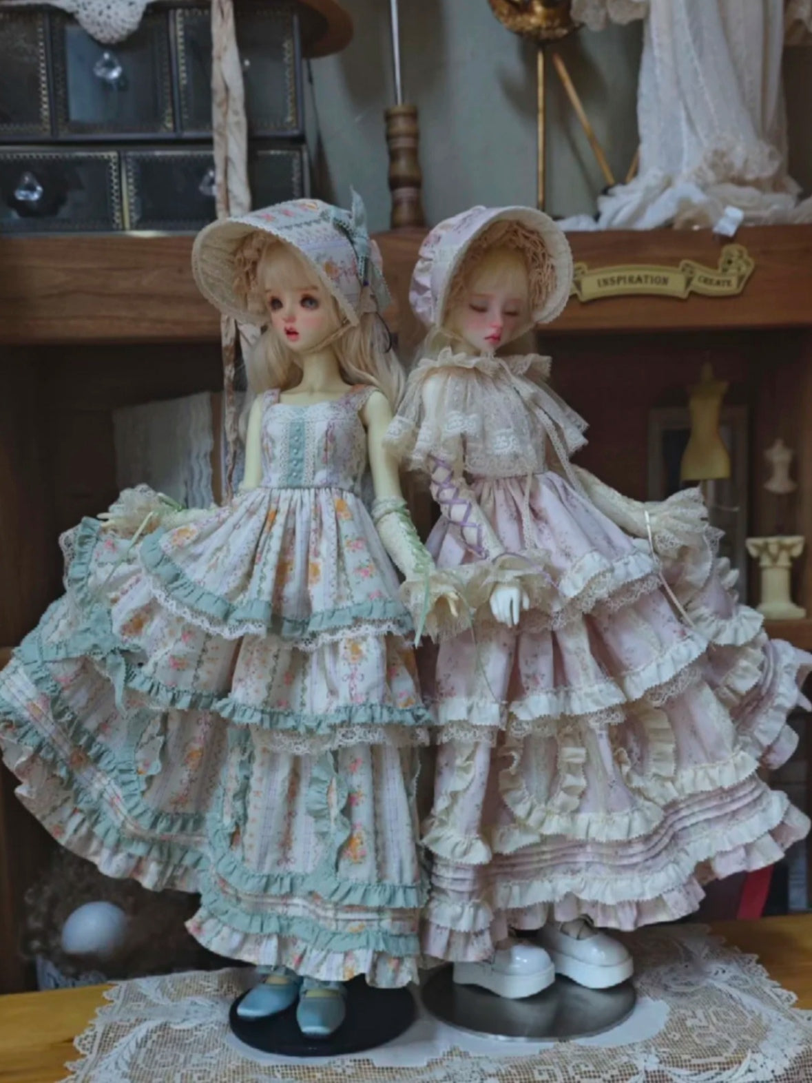Vintage Lace 1/6 BJD Dress Sets Close-up | ToastDoll