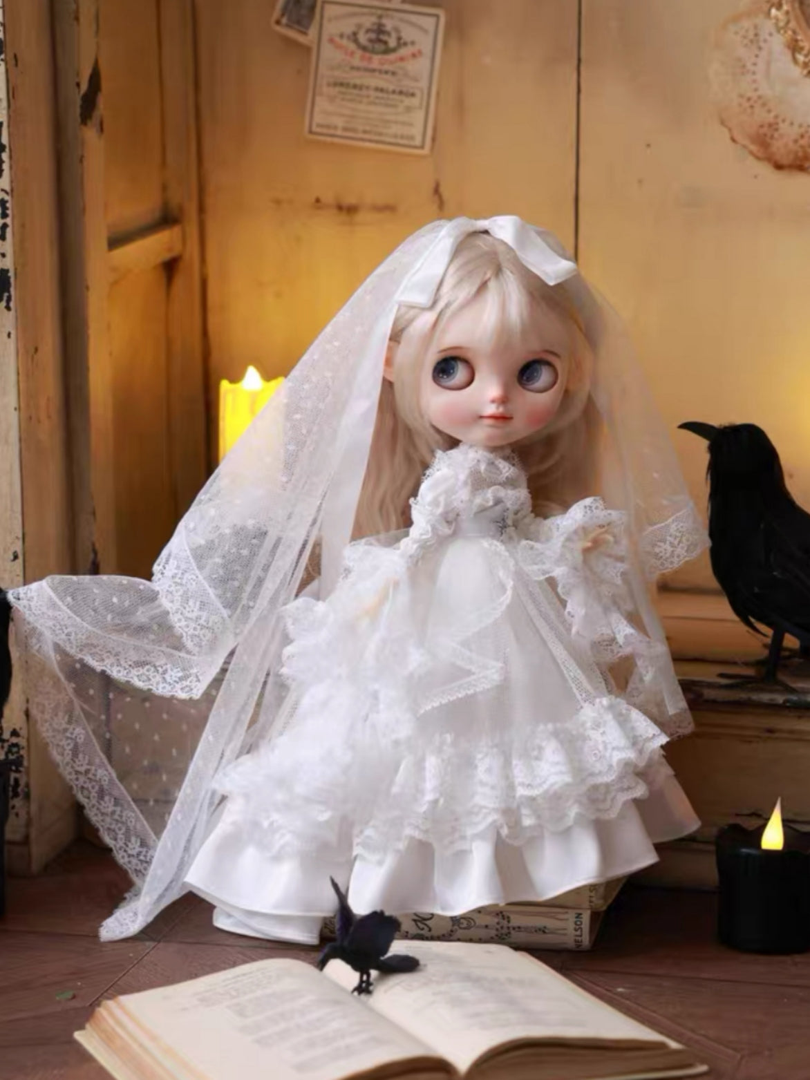 White Wedding Blythe Outfit Full Body View | ToastDoll
