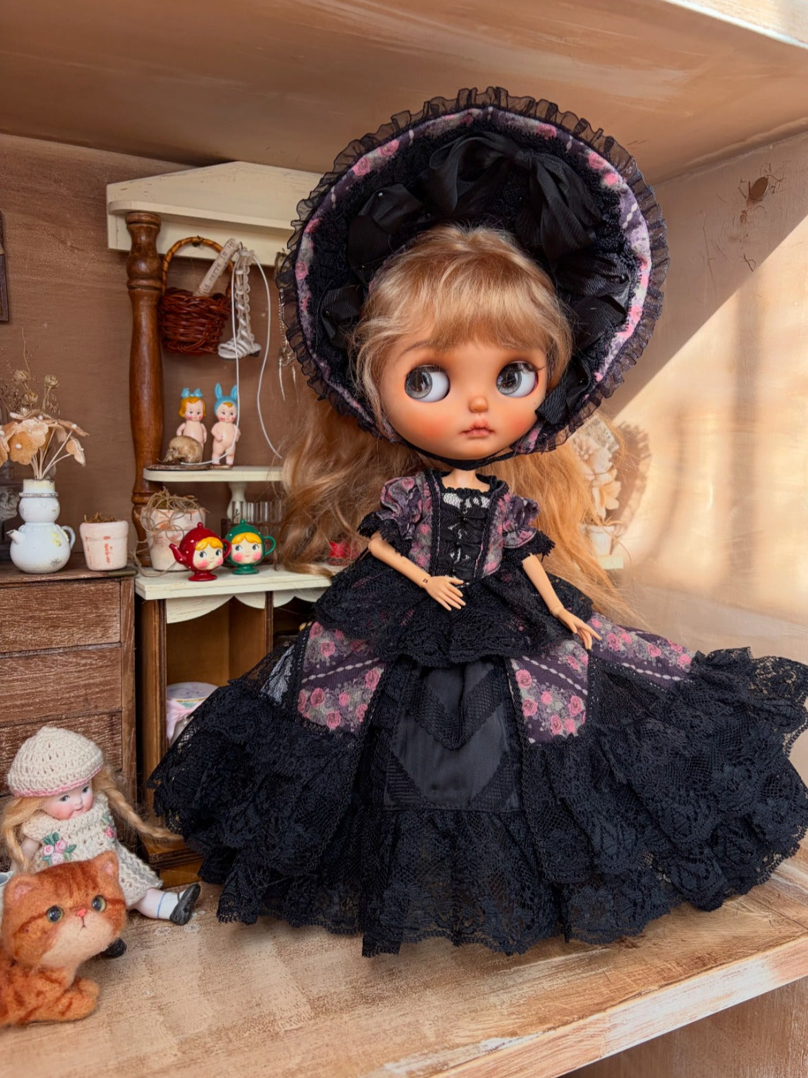 Handmade Outfit for Blythe/Obitsu, Multi-Layered Lace Dress Set