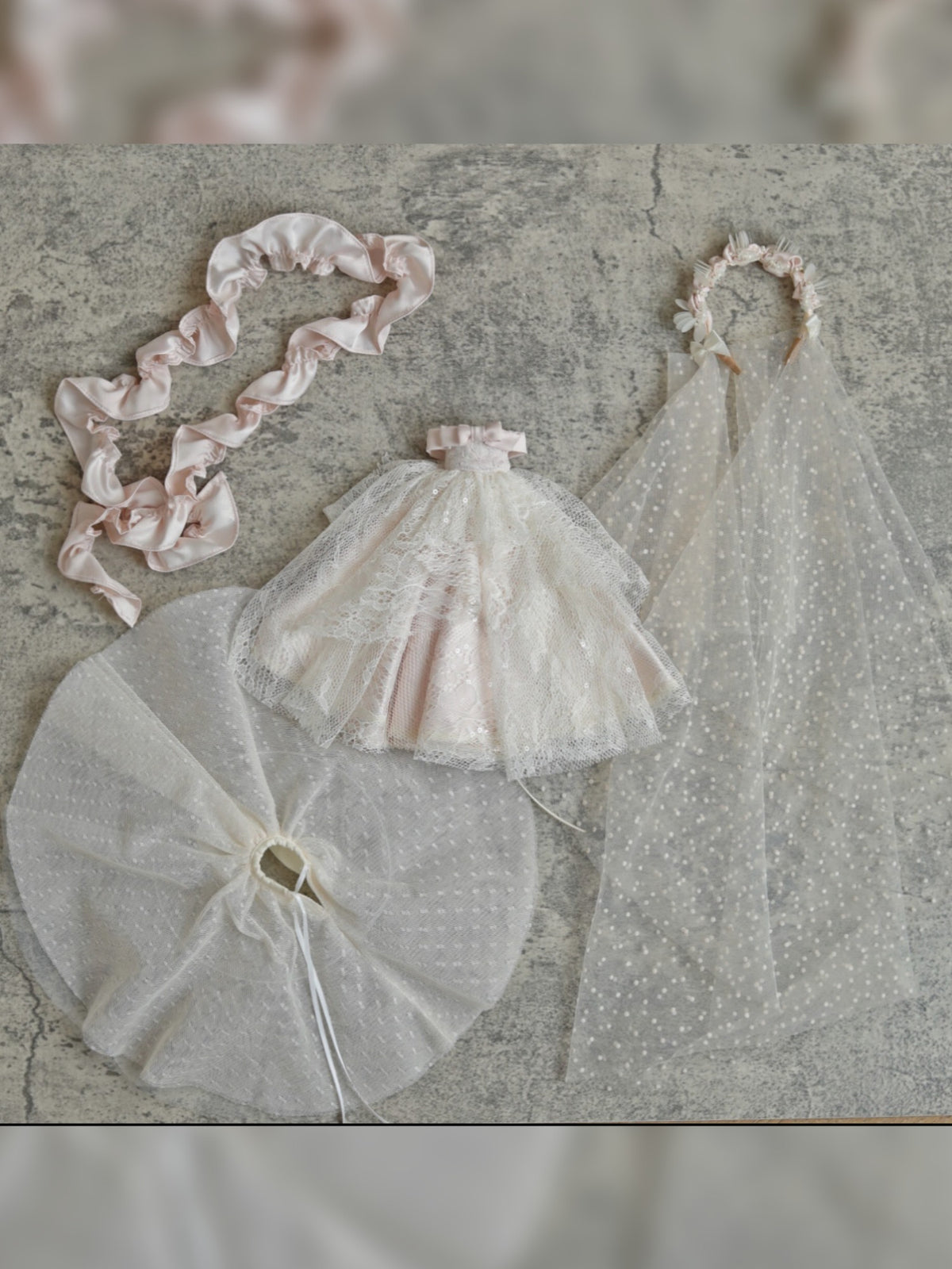 Luxury Bridal Veil Blythe White Wedding Gown Flat Lay | ToastDoll