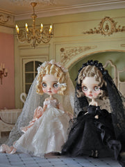 Luxury Bridal Veil Blythe Wedding Gown-Handmade Doll Clothes-ToastDoll