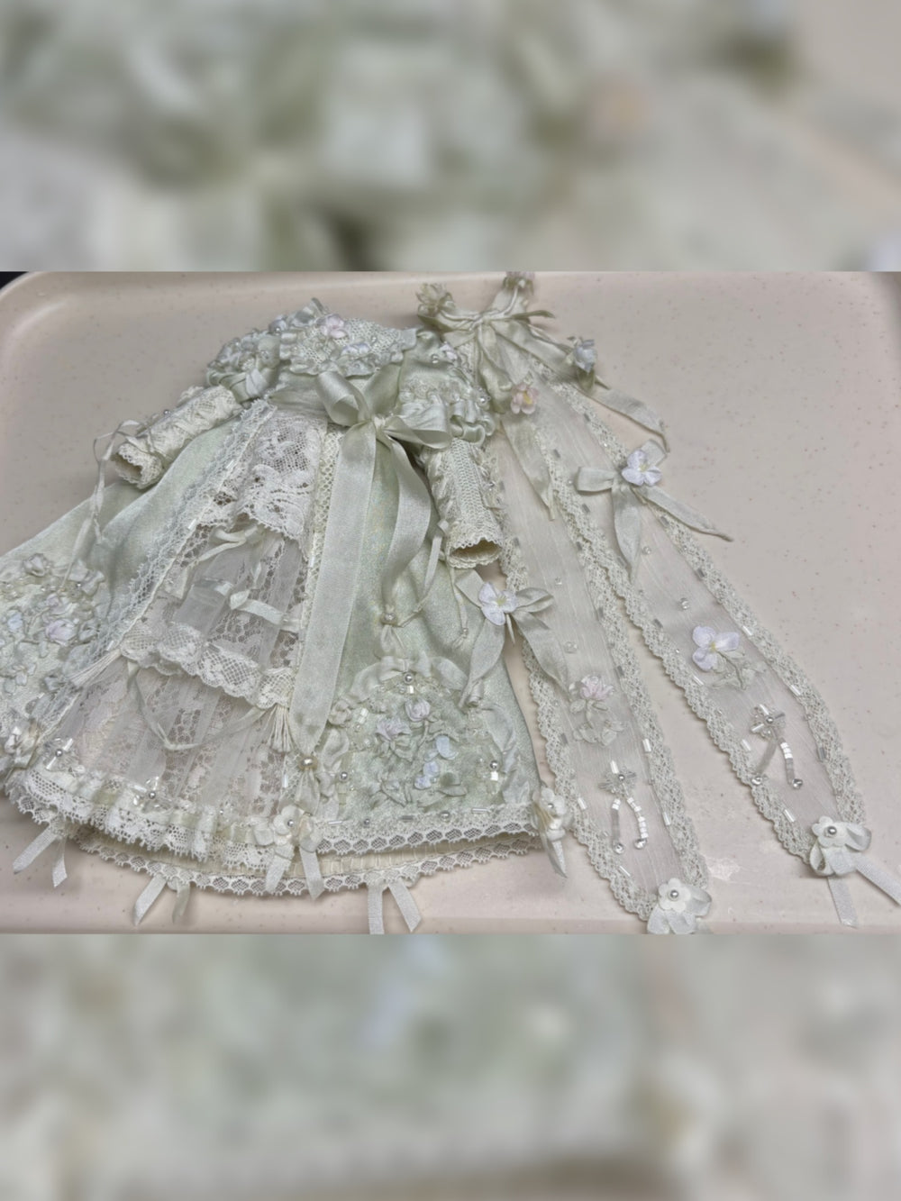 Detailed Rococo Lace Blythe Gown  Detail | ToastDoll