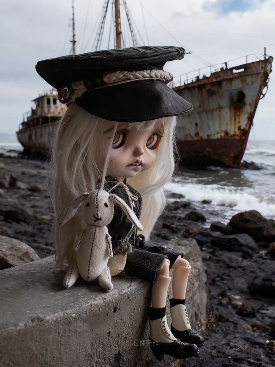Handmade Outfit for Blythe/Obitsu/Pullip, Dark Sailor Set