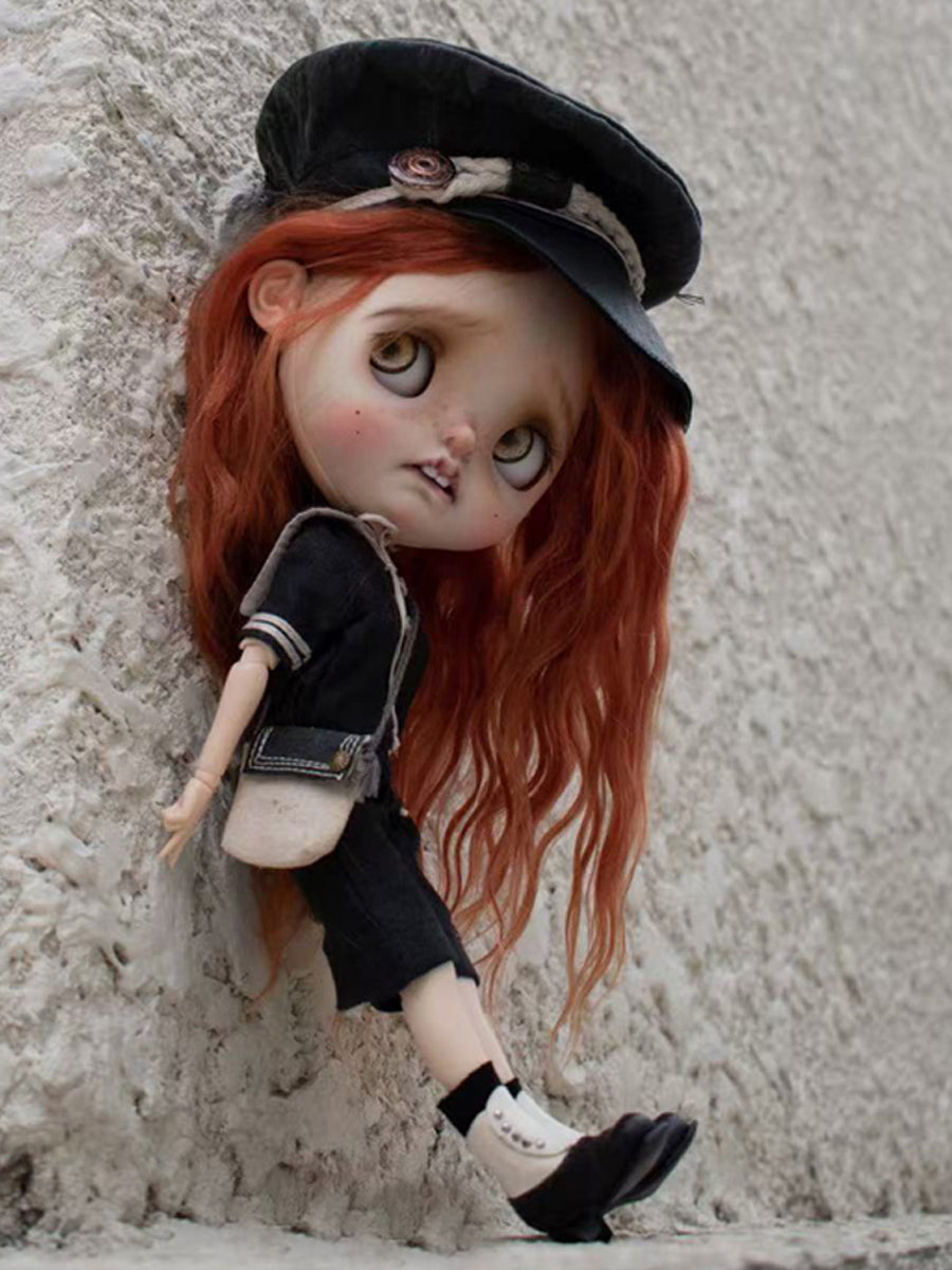 Handmade Outfit for Blythe/Obitsu/Pullip, Dark Sailor Set