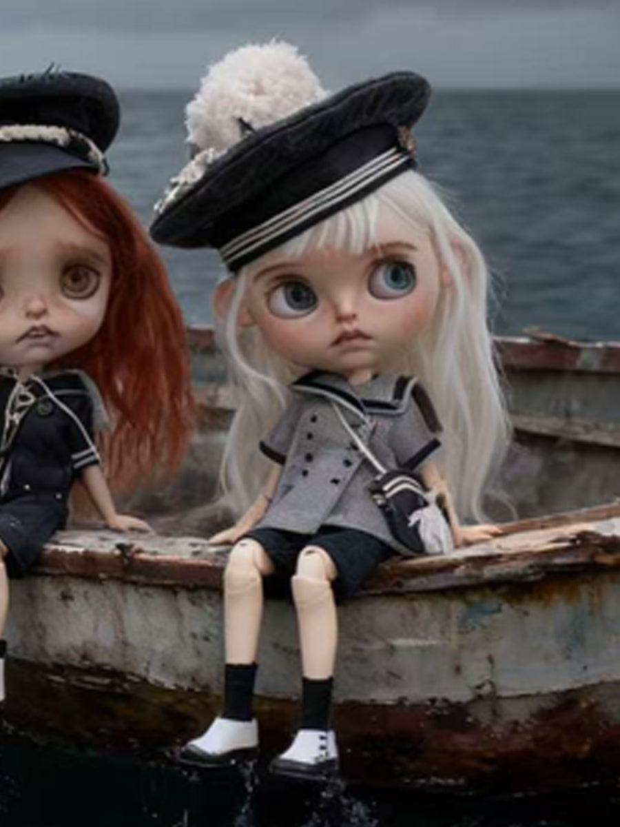 Handmade Outfit for Blythe/Obitsu/Pullip, Dark Sailor Set