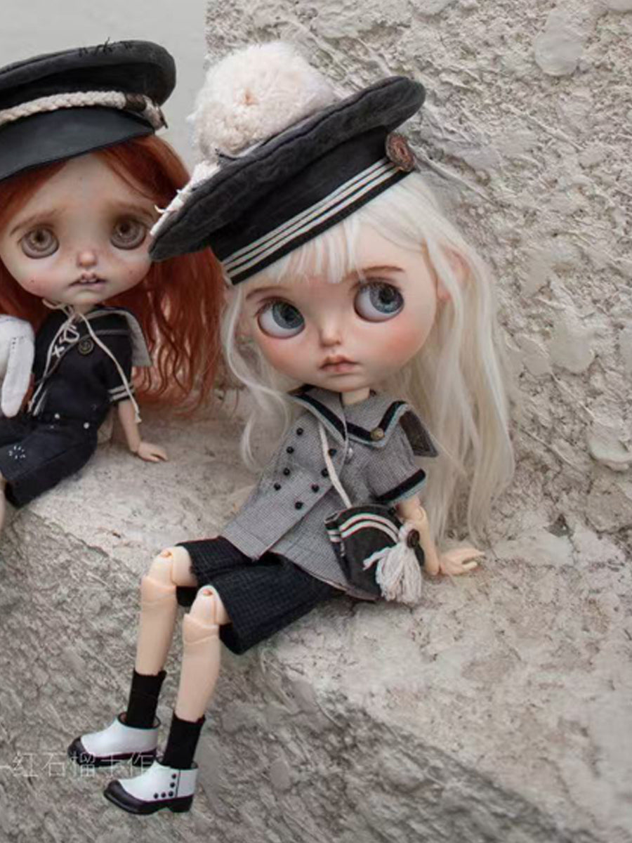 Handmade Outfit for Blythe/Obitsu/Pullip, Dark Sailor Set