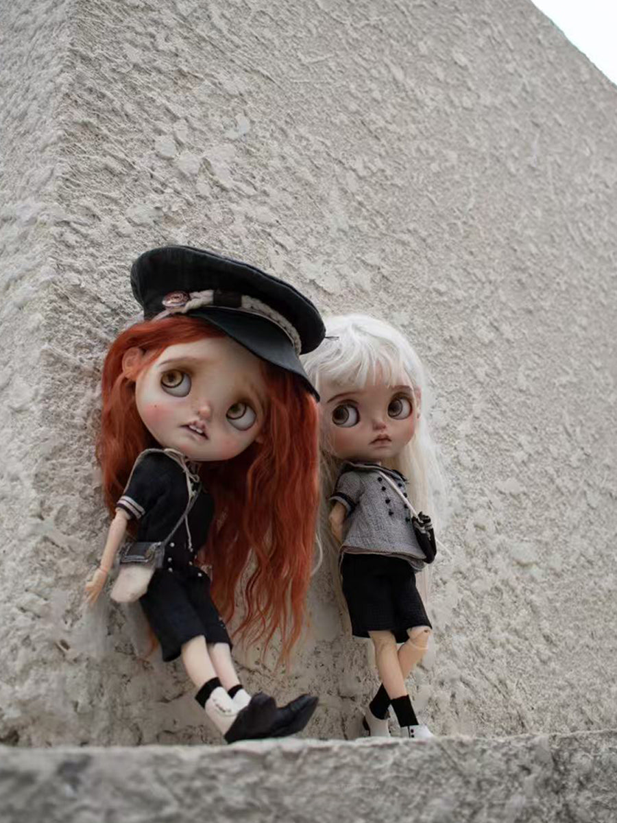 Handmade Outfit for Blythe/Obitsu/Pullip, Dark Sailor Set