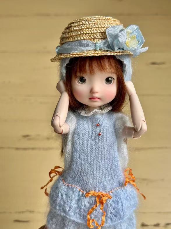 Soft Color Knit BJD Dress Set - Handmade Doll Clothes - ToastDoll
