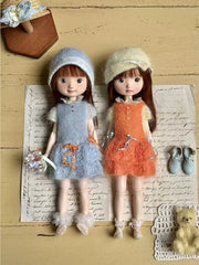 Soft Color Knit BJD Dress Set - Handmade Doll Clothes - ToastDoll