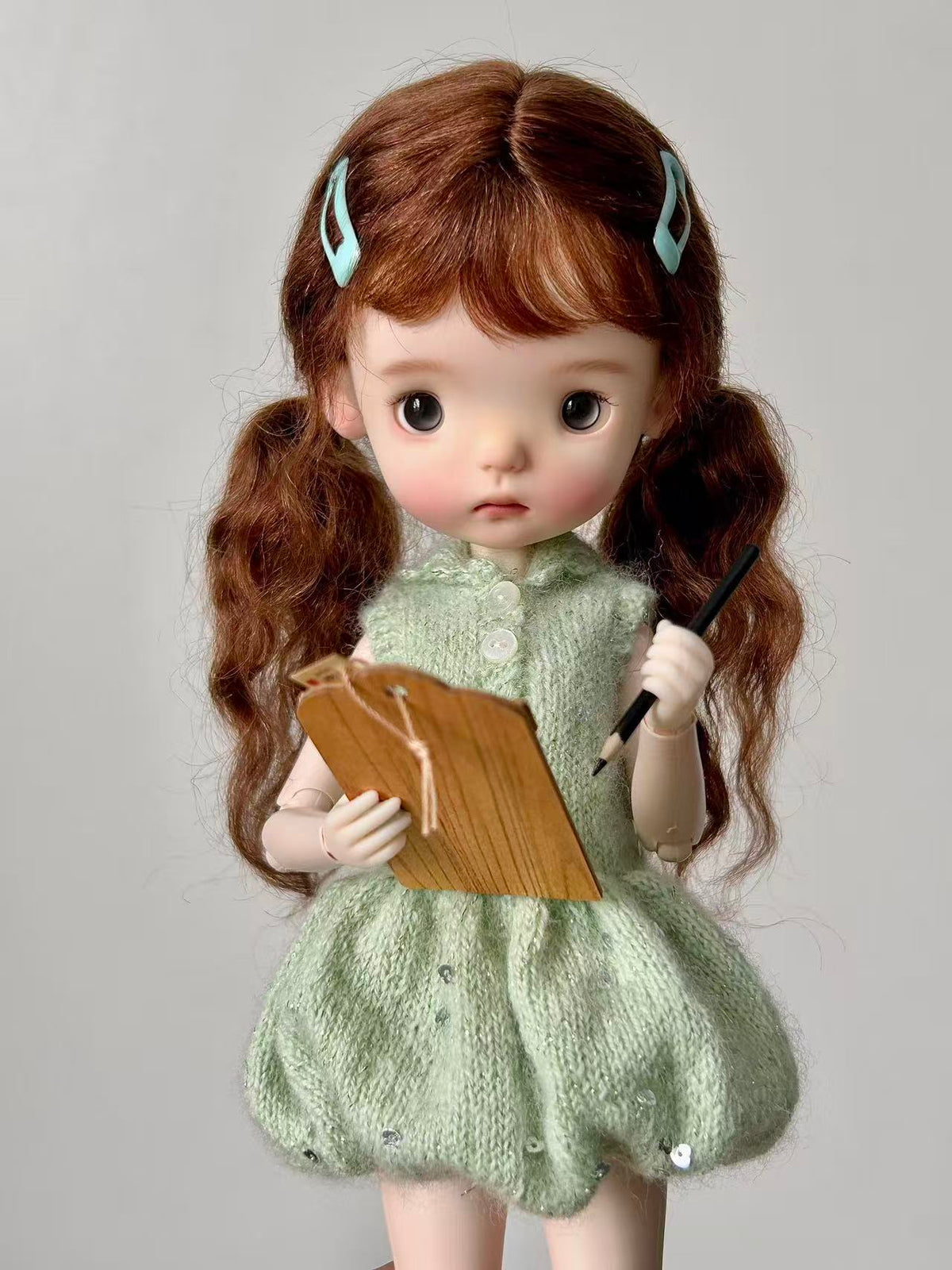 Green Knit Blythe BJD Dress - Handmade Doll Clothes - ToastDoll