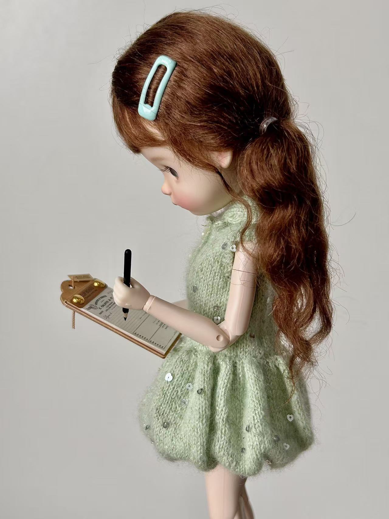 Green Knit Blythe BJD Dress - Handmade Doll Clothes - ToastDoll