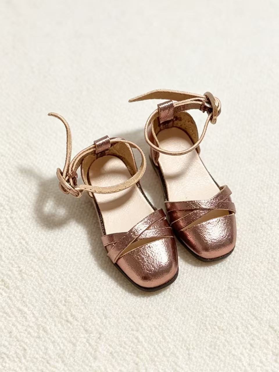 Cross Strap Blythe Flats - Handmade Doll Shoes - ToastDoll