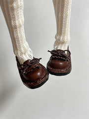 Bow Fringe Leather Blythe Loafers - Handmade Doll Shoes - ToastDoll