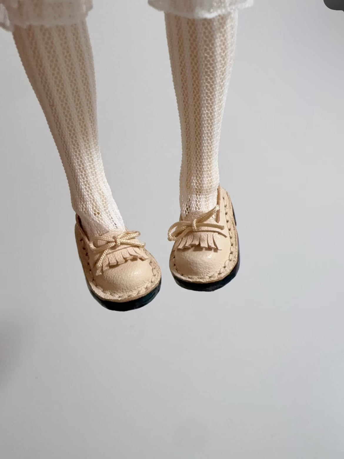 Bow Fringe Leather Blythe Loafers - Handmade Doll Shoes - ToastDoll