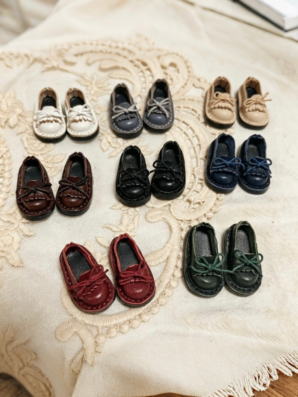 Bow Fringe Leather Blythe Loafers - Handmade Doll Shoes - ToastDoll