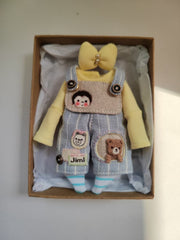 Blue Cute Bib Overalls OB11 Outfit | ToastDoll