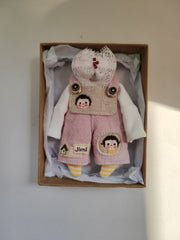 Pink Cute Bib Overalls OB11 Outfit | ToastDoll