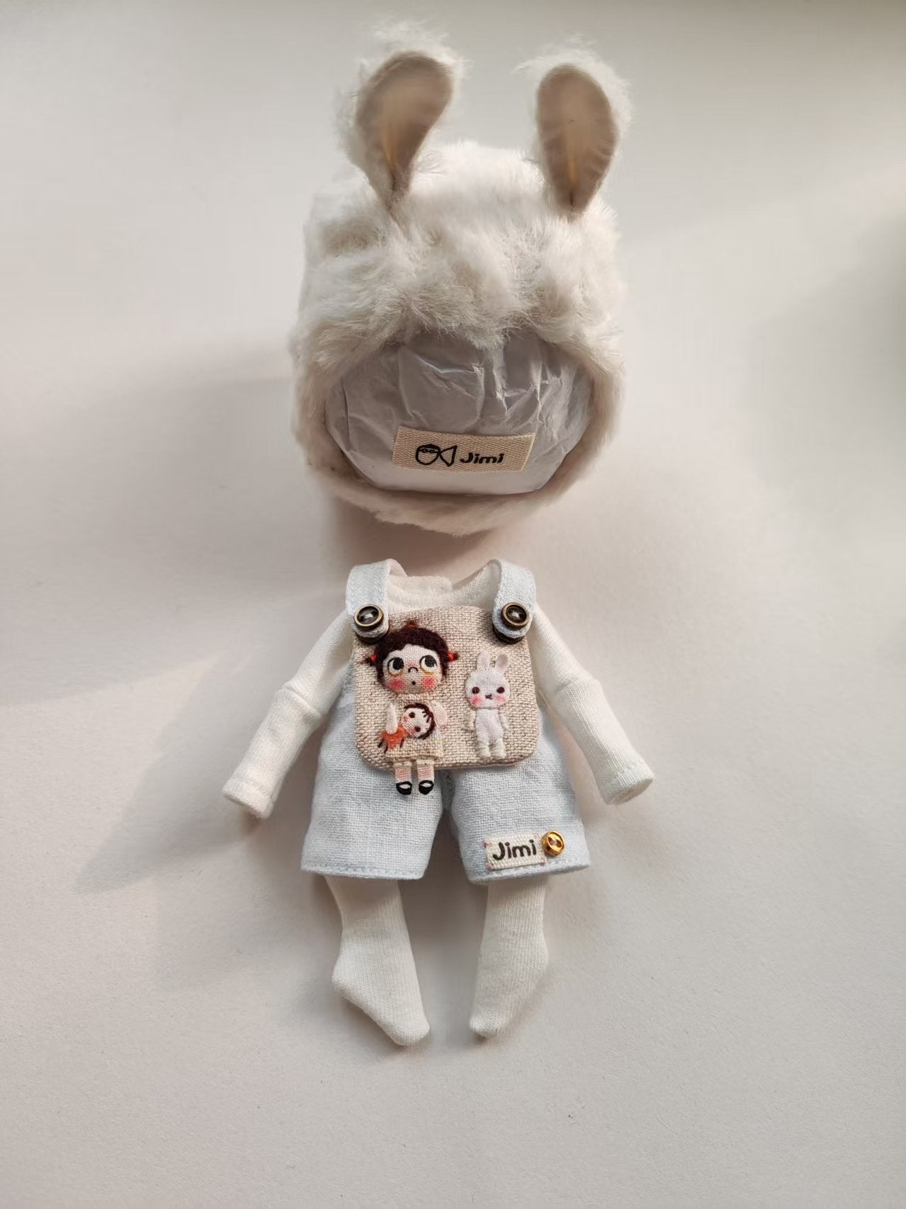 Bunny Cute Bib Overalls OB11 Outfit | ToastDoll