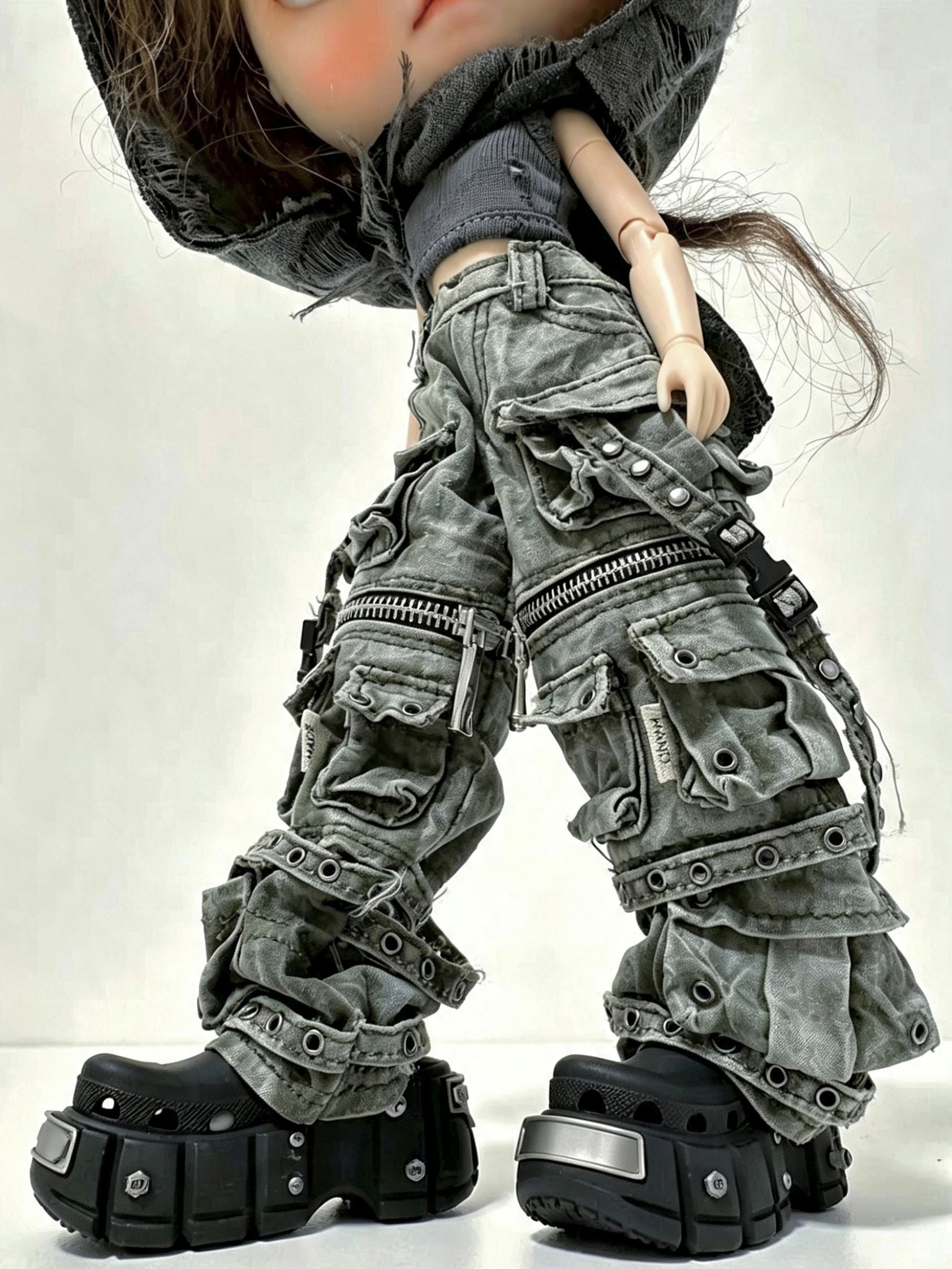 Black Clogs Blythe Sandals - Handmade Doll Shoes - ToastDoll
