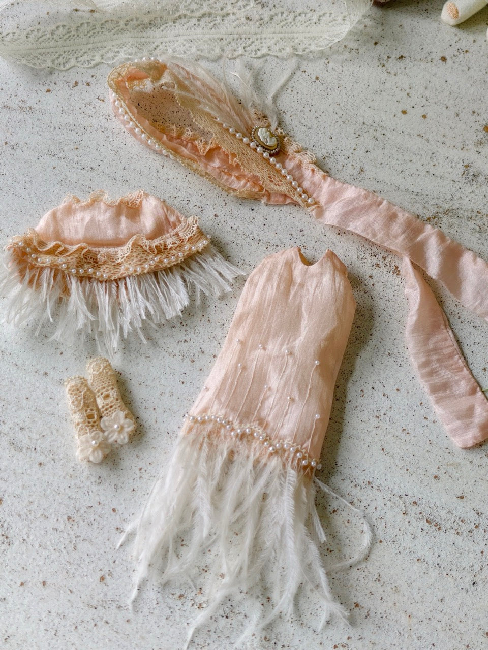 Vintage Flapper Blythe 1/6 BJD Dress - Handmade Doll Clothes - ToastDoll