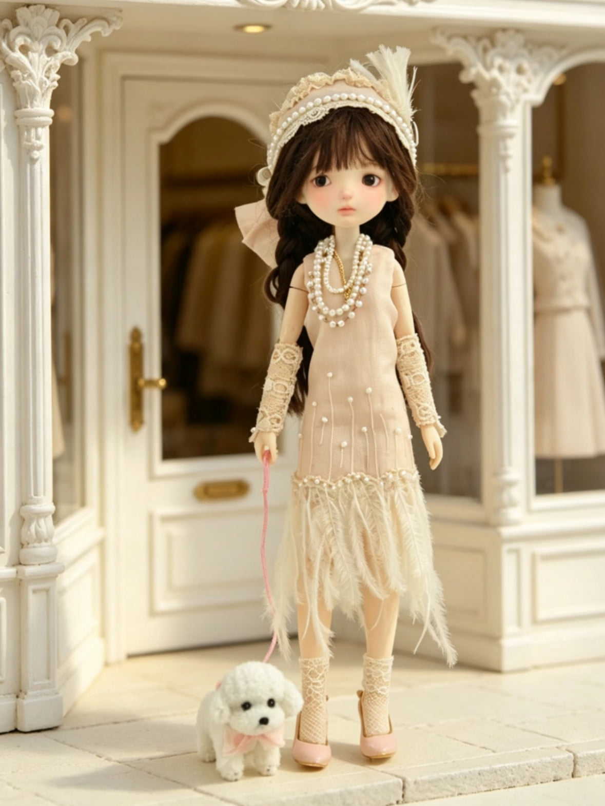Vintage Flapper 1/6 BJD Dress Close-up | ToastDoll