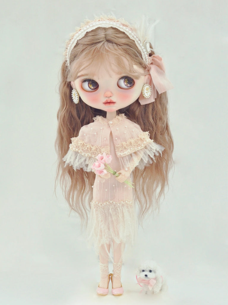 YH61 BJD 1/3ドール 衣装　Blythe復古　ワンピース　ハンドメ Vintage Flapper Blythe 1/6 BJD Dress - Handmade Doll Clothes