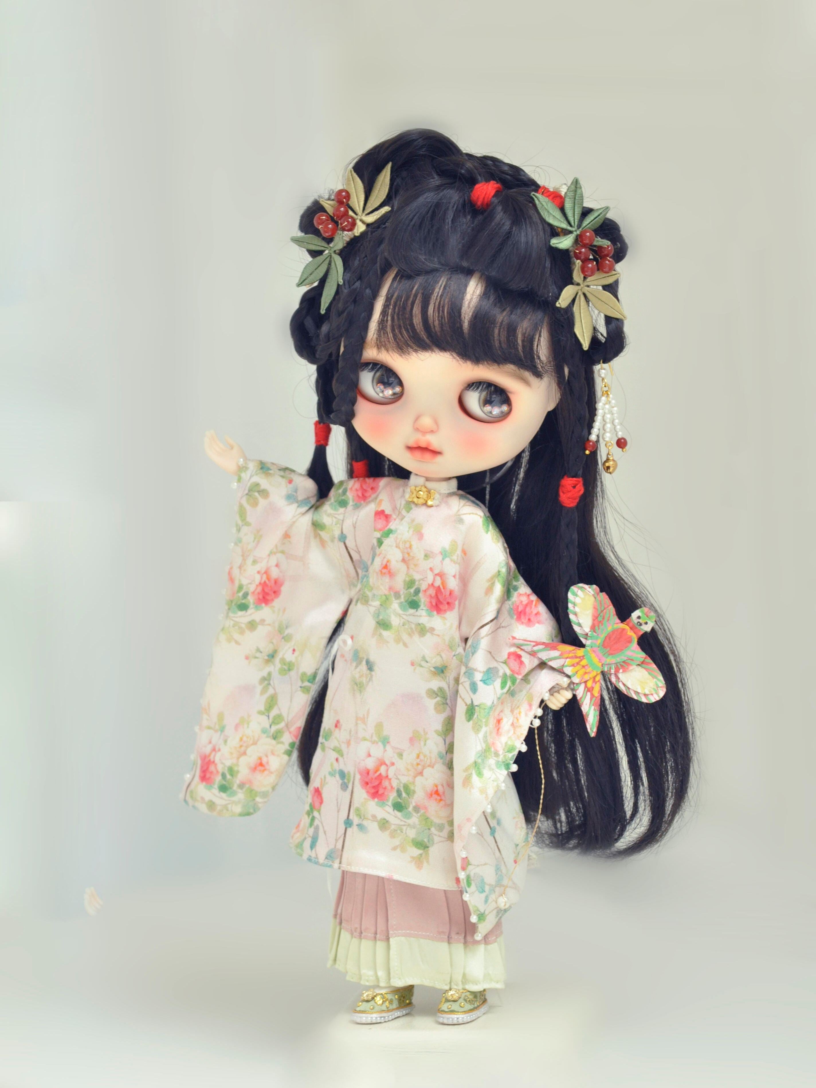 Floral Poet Hanfu Blythe BJD Outfit Front View | ToastDoll