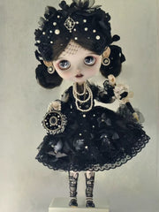 Luxury Elegant Noir Blythe Gown Front View | ToastDoll