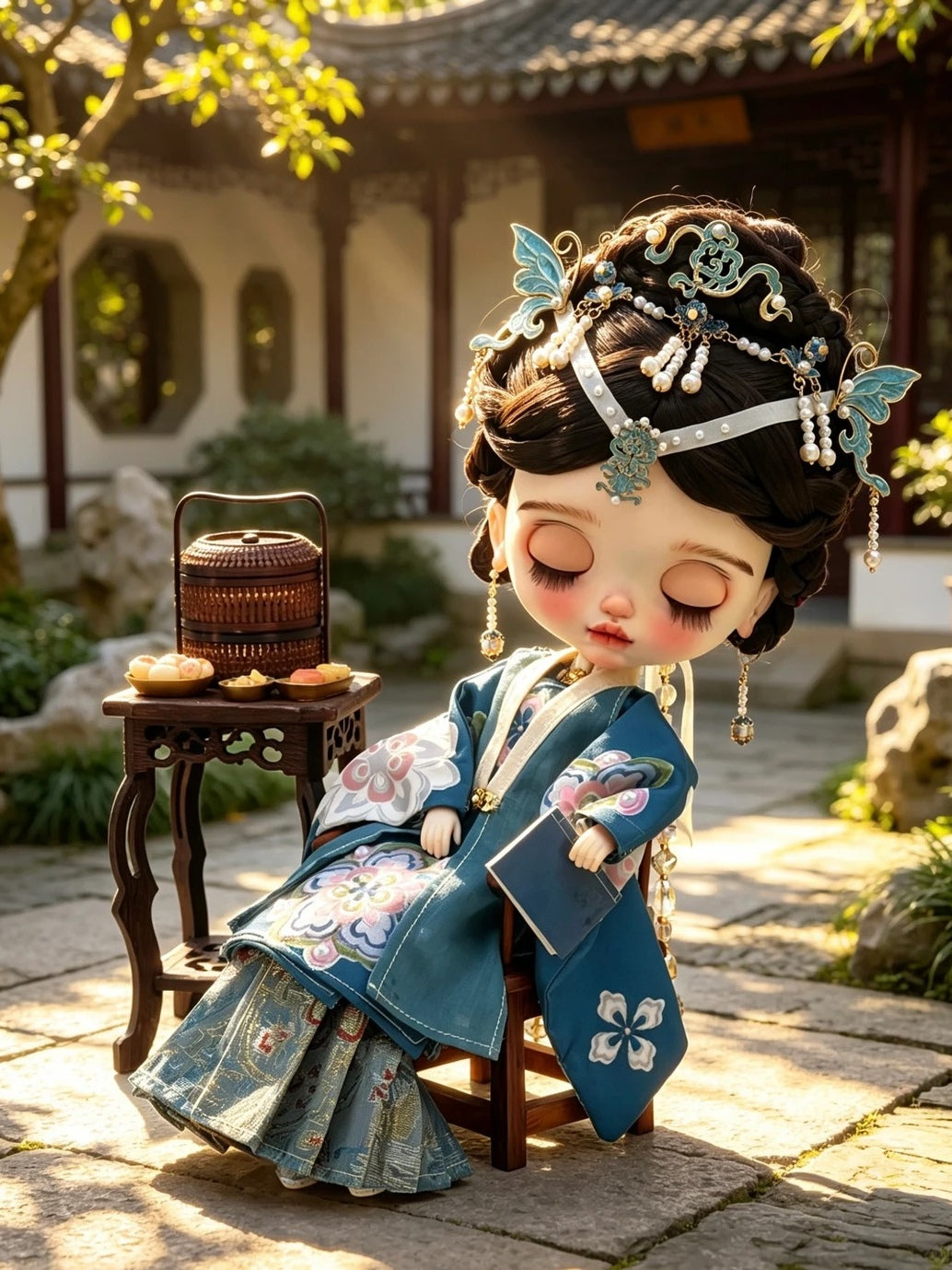 Orchid Elegance Hanfu Blythe Outfit Detail | ToastDoll