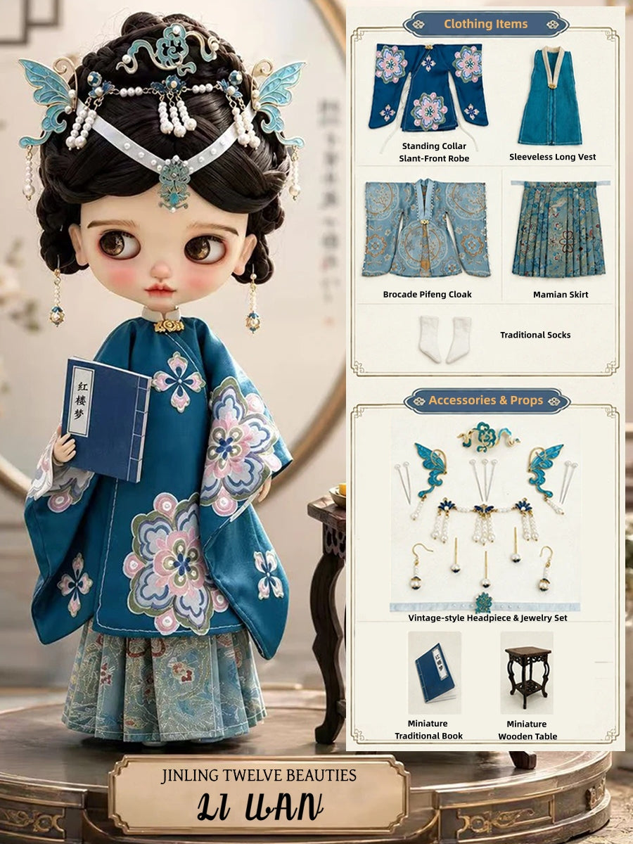 Orchid Elegance Hanfu Blythe Outfit Flat Lay | ToastDoll