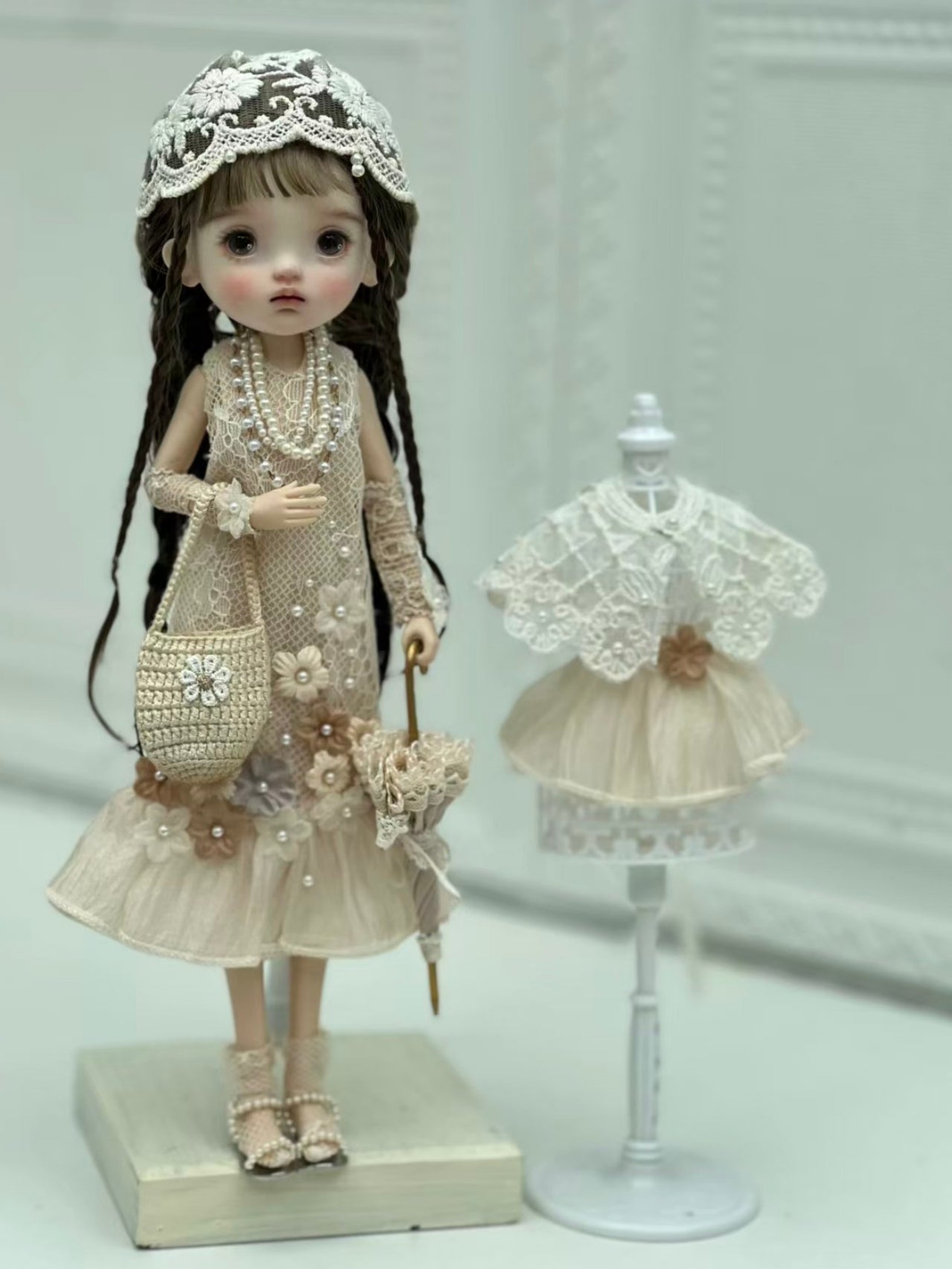 Floral Flapper Blythe 1/6 BJD Dress Front View | ToastDoll