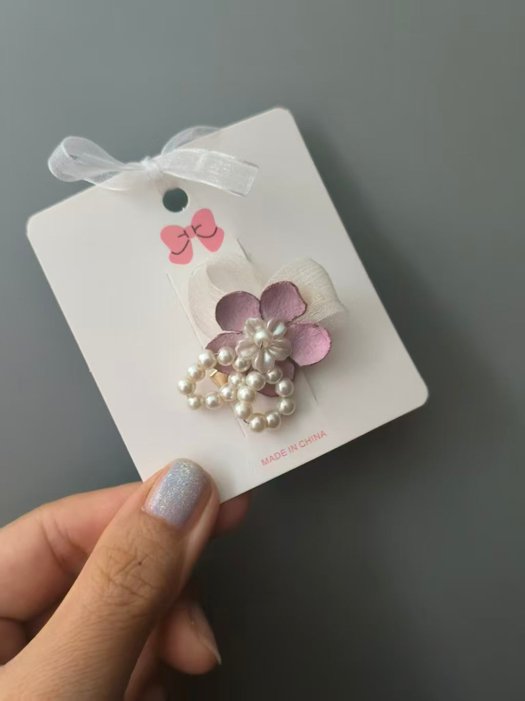 Handmade Blythe/BJD Hair Clips, Pink Flower