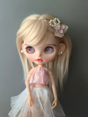 Handmade Blythe/BJD Hair Clips, Pink Flower