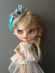 Handmade Blythe/BJD Hair Clips, Floral bowler Hat