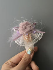 Handmade Blythe/BJD Hair Clips, Purple Flower