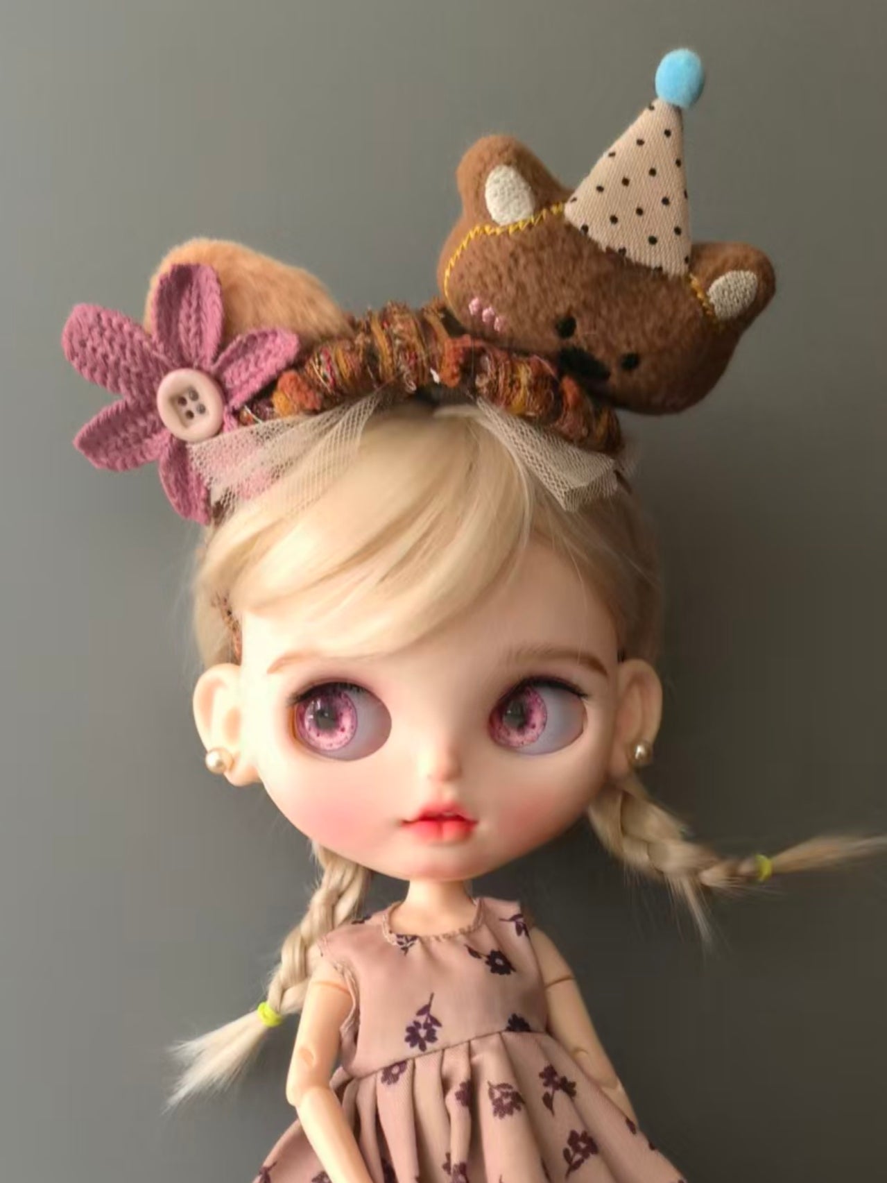Handmade Blythe/BJD Headband,Cute Bear Ear Headband