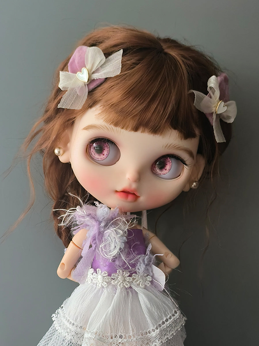 Handmade Blythe/BJD Hair Clips, Pink Heart