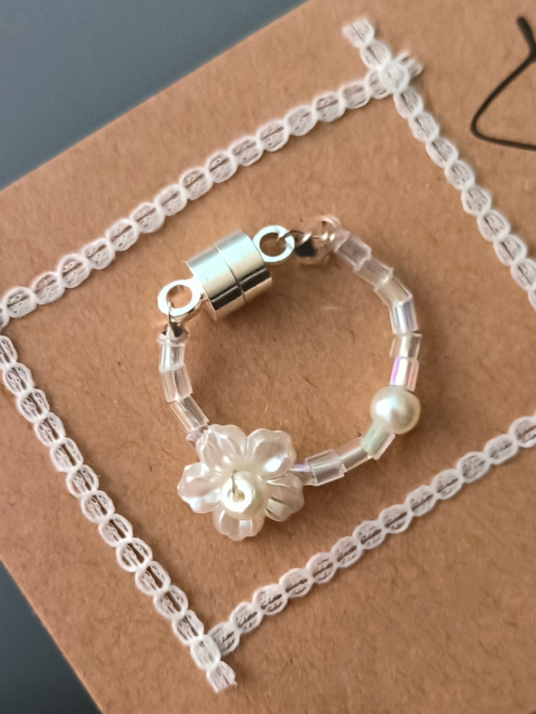 Chic Choker Floral Pearl Necklace - Handmade Doll Charms - ToastDoll