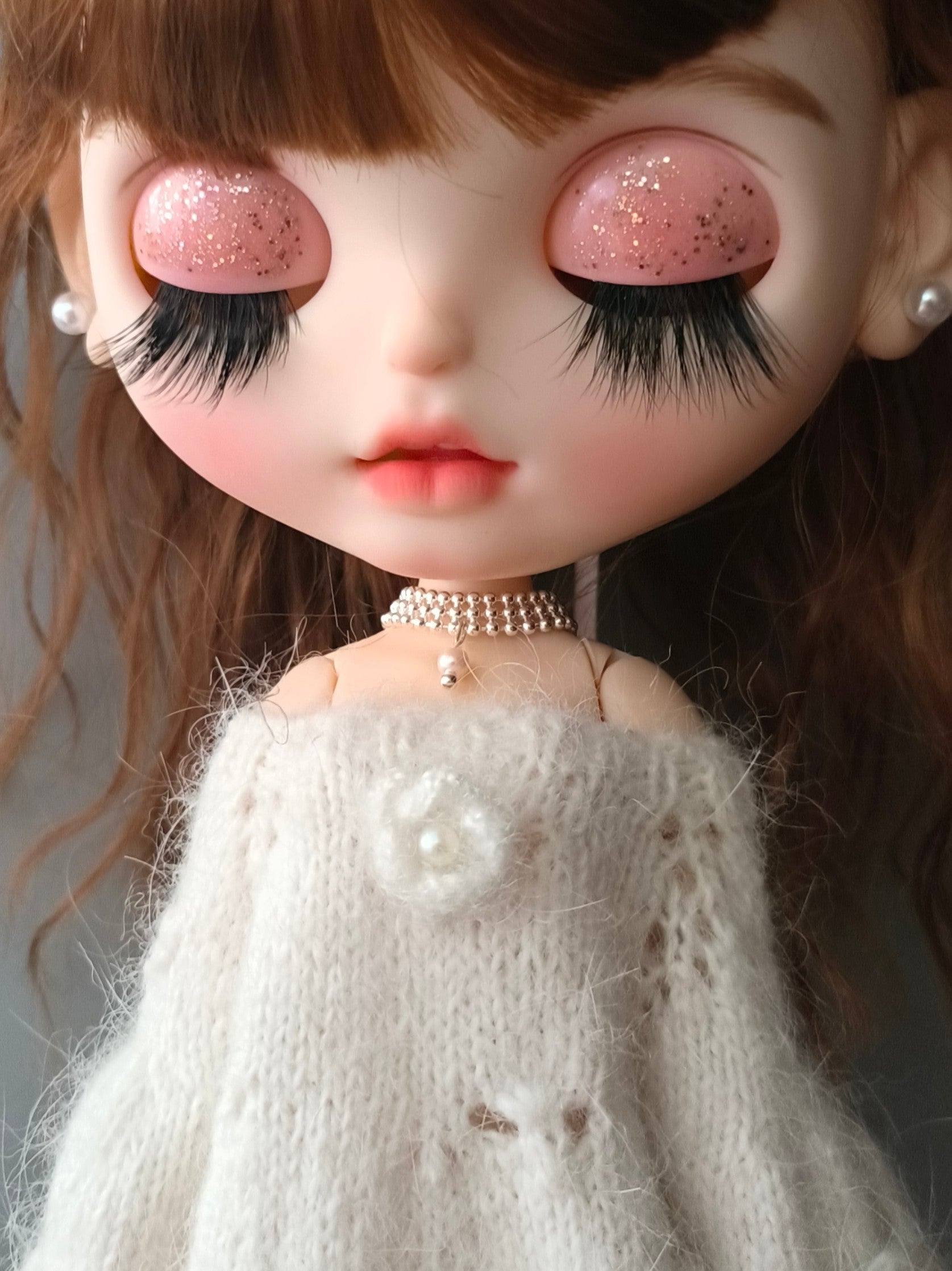 Chic Choker Floral Pearl Necklace - Handmade Doll Charms - ToastDoll