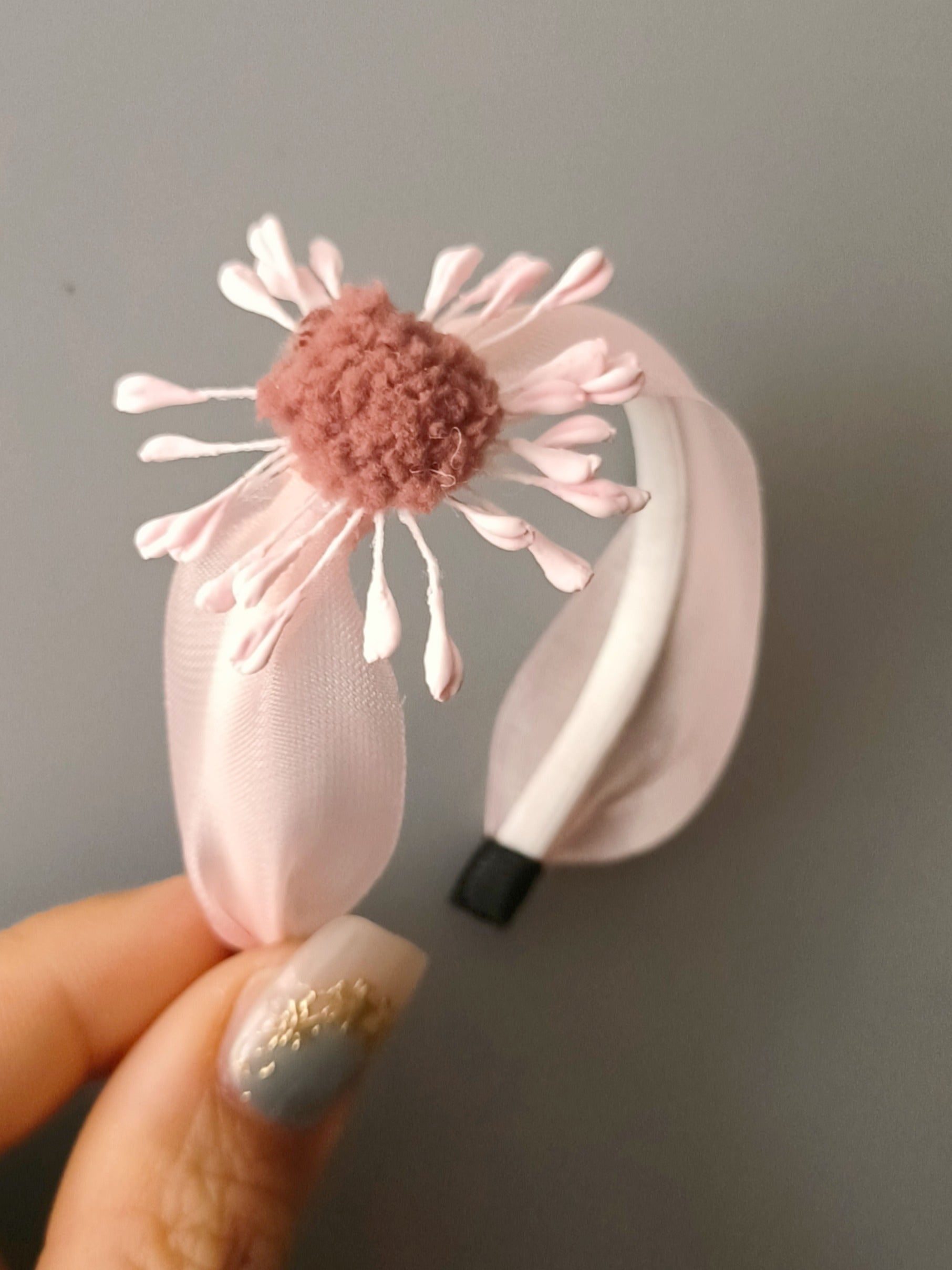 Pink Flower 1/6 BJD Headband Close-up | ToastDoll