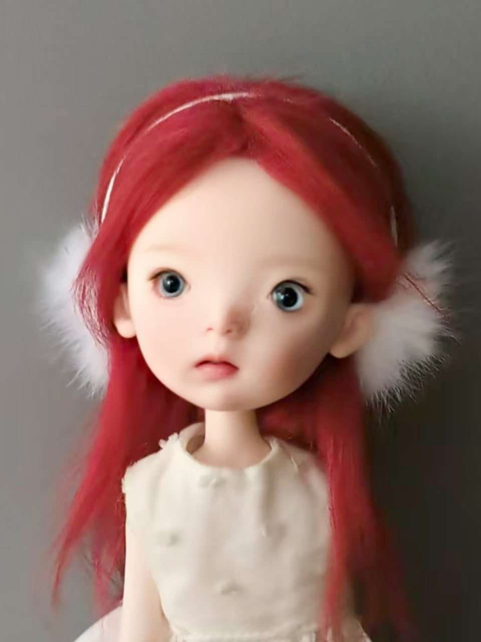 White Furry 1/6 BJD Headband | ToastDoll