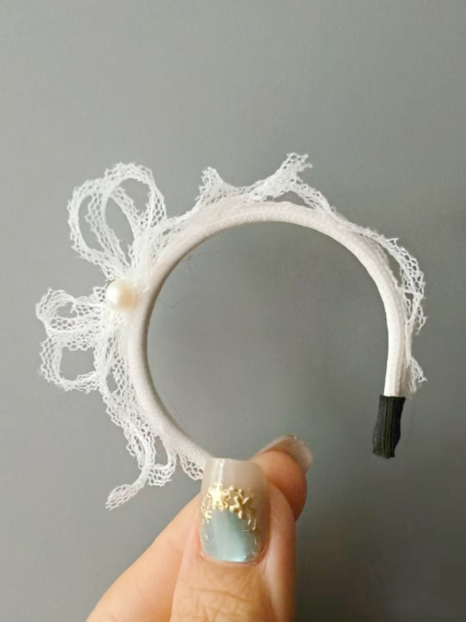 Lace Bow 1/6 BJD Headband Close-up | ToastDoll