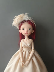 Veil Fascinator Blythe BJD Headband On Doll Display | ToastDoll